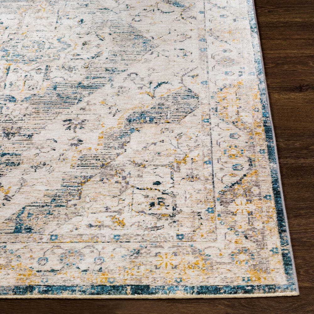 Surya Cardiff CDF-2303 Medium Gray, Light Blue, Mustard and Dark Blue 2&#39; x 2&#39;11&quot; Area Rug, , large
