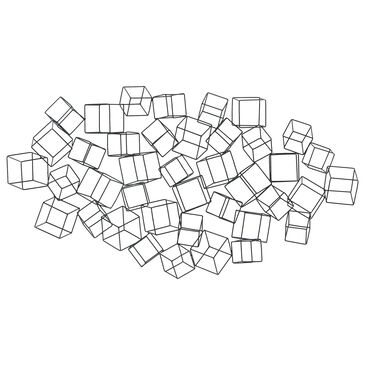 Maple and Jade 48" x 27" 3D Layered Wire Cube Geometric Home Wall Decor in Matte Black, , large