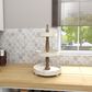 Maple and Jade Farmhouse Tiered Server in Distressed White and Dark Mocha, , large
