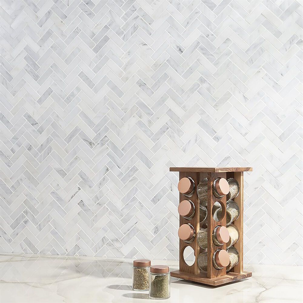 Soho Studio Asian Statuary 1&quot; x 3&quot; on 11&quot; x 13&quot; Marble Mosaic Sheet, , large