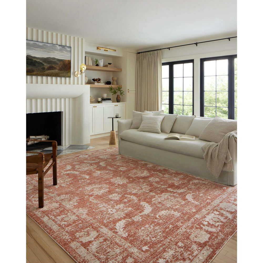 Loloi II Odette 5&#39;3&quot; x 7&#39;9&quot; Rust and Ivory Area Rug, , large