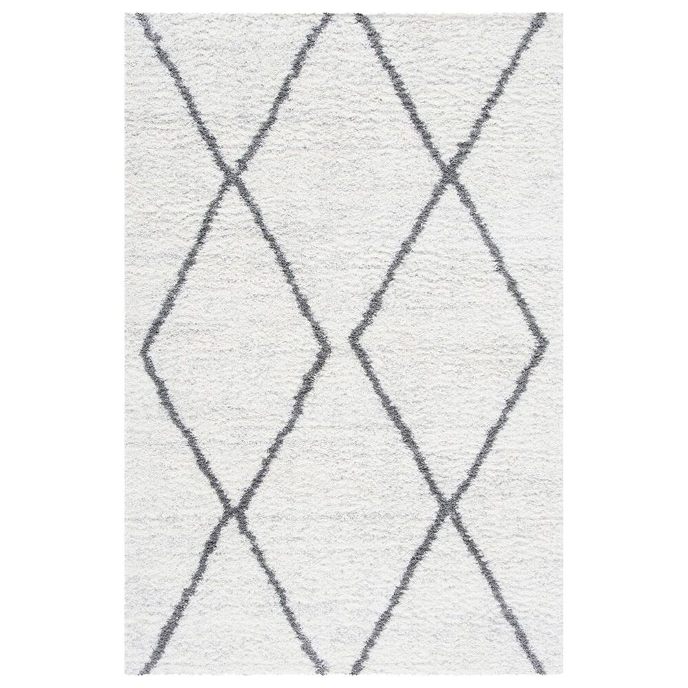 Safavieh August Shag 5"5" x 7"7" Ivory and Grey Area Rug, , large