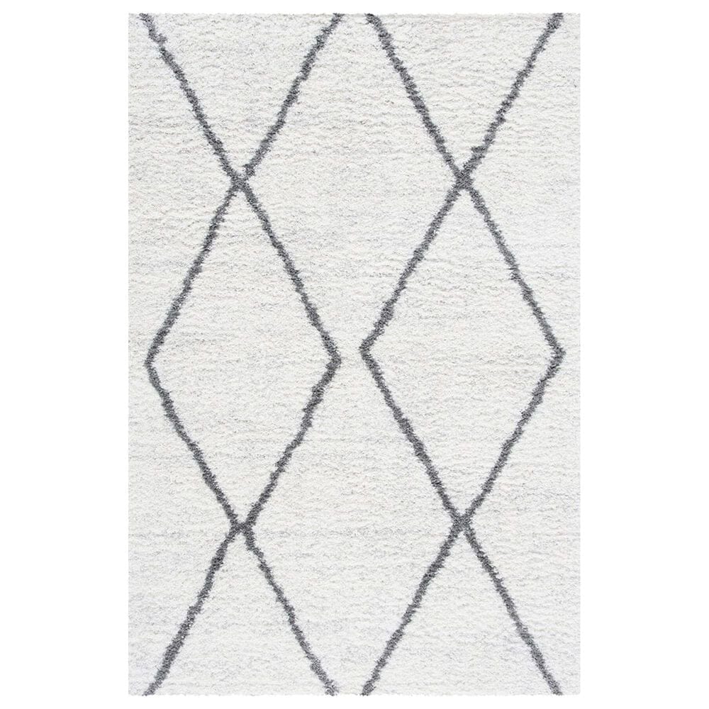 Safavieh August Shag 5"5" x 7"7" Ivory and Grey Area Rug, , large