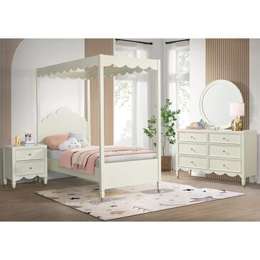 Forma & Co Olivia 4-Piece Twin Canopy Bedroom Set in French White, , large