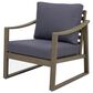 Hearth and Haven Samwell Outdoor Club Chair with Blue Cushion in Dark Grey, , large