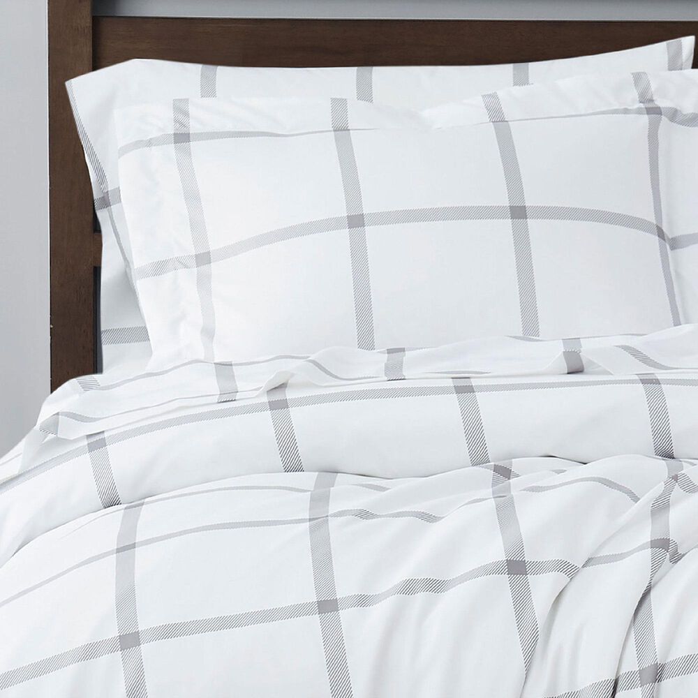 Pem America Truly Soft 3-Piece King Duvet Cover Set in White and Grey, , large