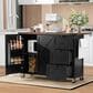 HOMLUX 55" Farmhouse Kitchen Island with Power Outlet in Black, , large