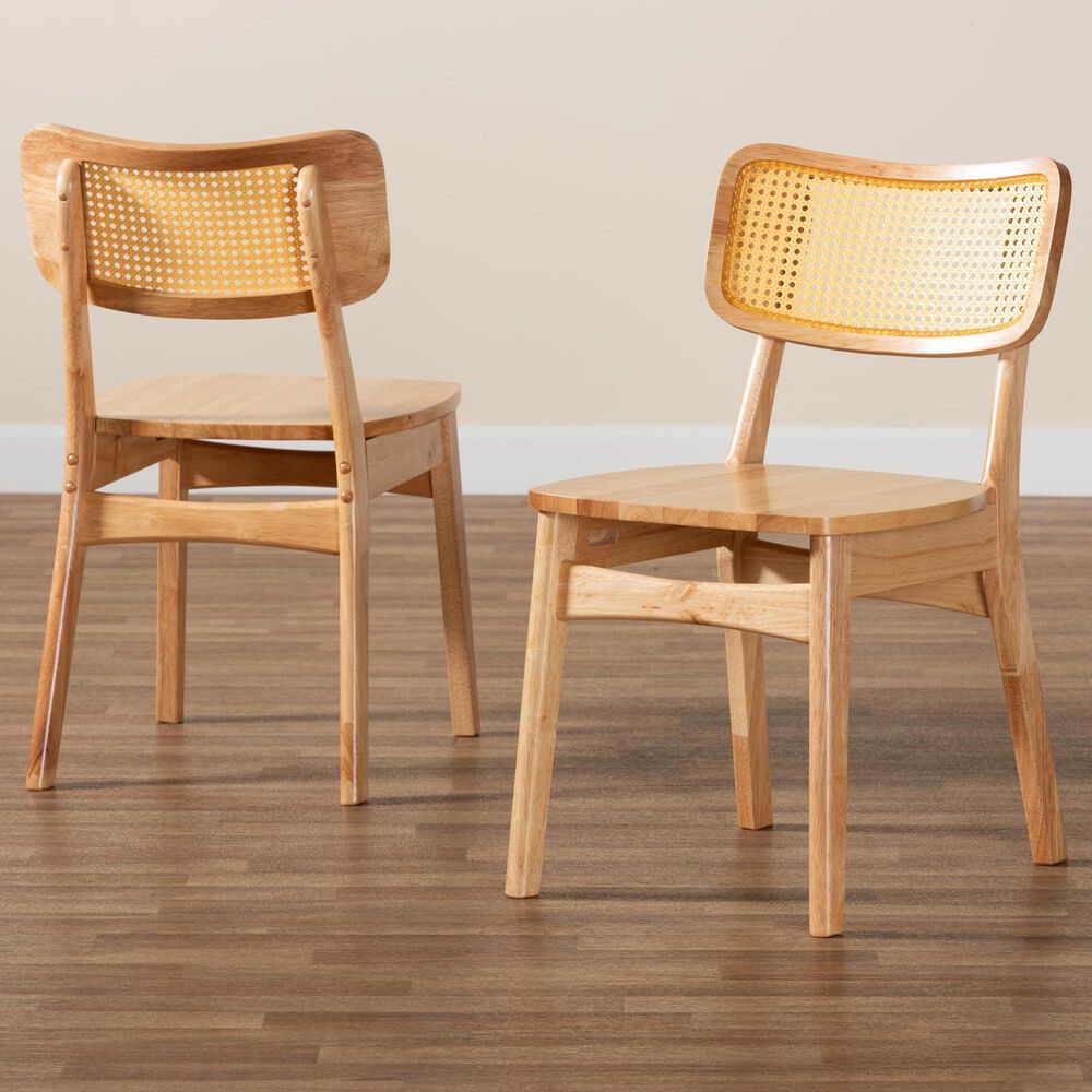 Baxton Studio Tadeo Side Chair in Natural (Set of 2), , large