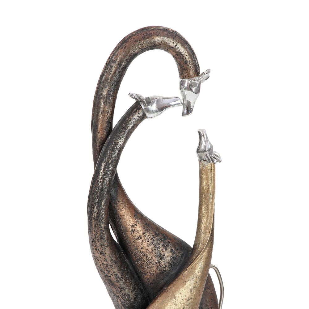 Maple and Jade Eclectic Giraffe Sculpture in Copper, Brass and Silver, , large