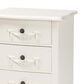 Baxton Studio Callen 3-Drawer End Table in White, , large