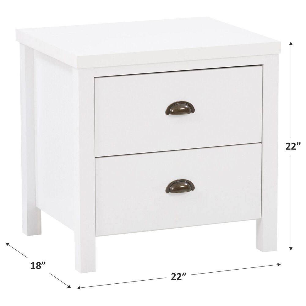 CorLiving Boston Nightstand in White, , large