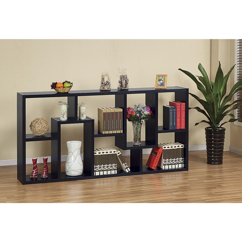 Living Essentials 8 Shelves Display Cabinet in Black, , large
