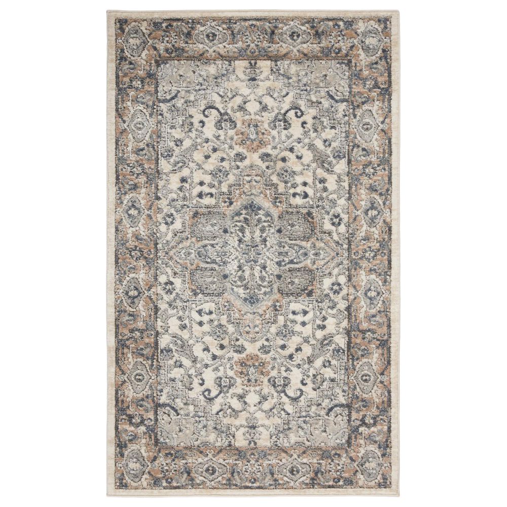 Nourison Quarry 3" x 5" Ivory and Grey Area Rug, , large