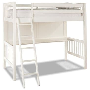 Richlands Furniture Pulse Twin Wood Loft Bed with Desk in White, , large