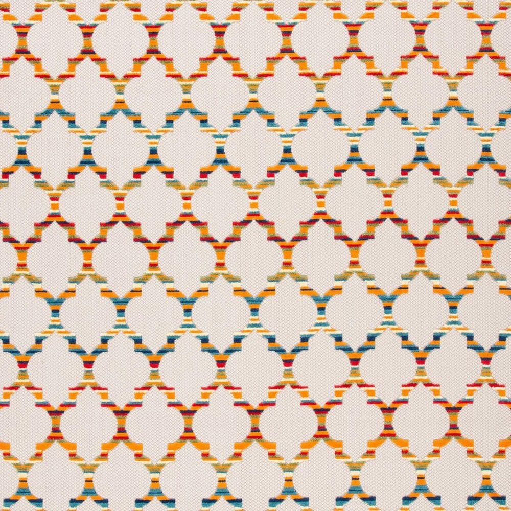 Safavieh Cabana CBN333A 6&#39;7&quot; Square Ivory and Orange Indoor/Outdoor Area Performance Rug, , large