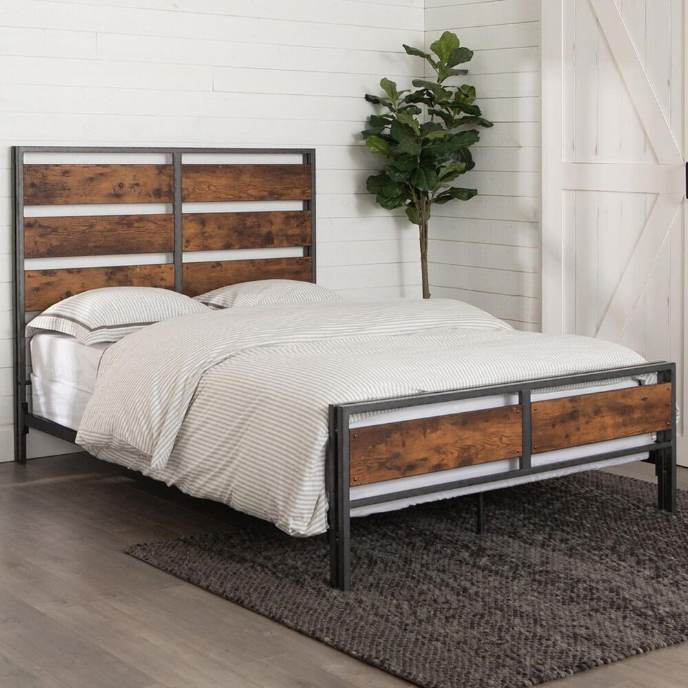 Walker Edison Queen Panel Bed in Bronze NFM