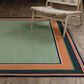 Oriental Weavers Havana Geometric Green and Navy 1"10" x 7"3" Indoor/Outdoor Runner, , large
