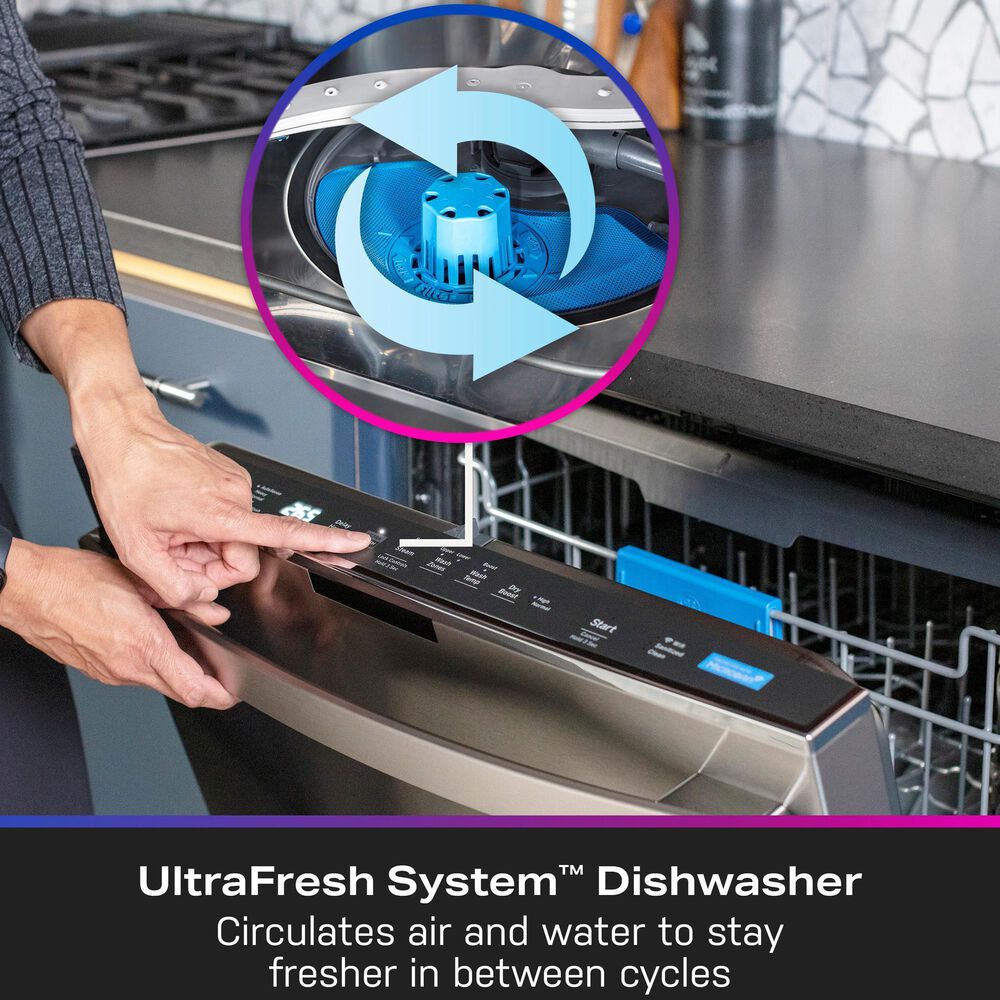 GE Profile 24&quot; Built-In Bar Handle Dishwasher with UltraFresh in Fingerprint Resistant Stainless Steel, , large