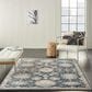 Nourison Quarry Oriental 3" x 5" Blue and Beige Area Rug, , large