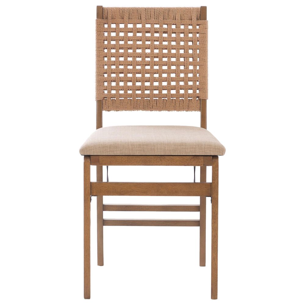 Linon Home Decor Norwich Woven Folding Chair in Natural, , large