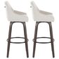 LumiSource Hannah Swivel Bar Stool with Cream Fabric Upholstery in Walnut and Black (Set of 2), , large