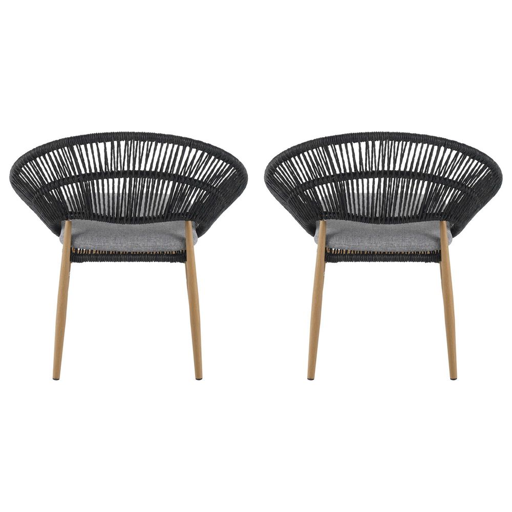 Hearth and Haven Cyril Outdoor Dining Chair in Gray (Set of 2), , large