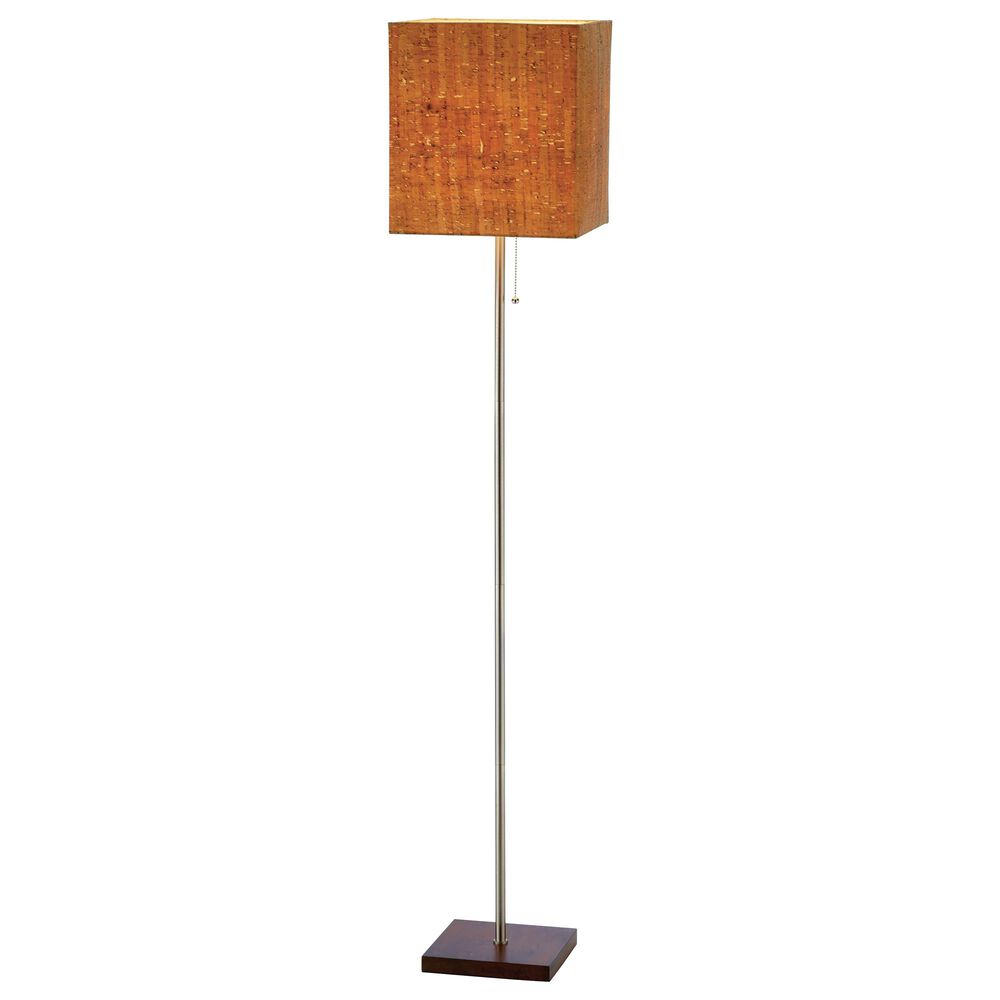 Adesso Sedona Floor Lamp in Walnut and Brushed Steel, , large