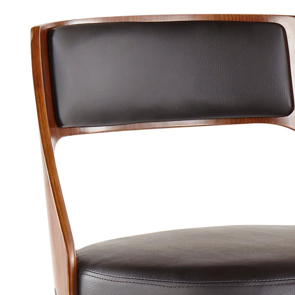 Lumisource Cecina Swivel Counter Stool with Brown Cushion in Walnut and Chrome &#40;Set of 2&#41;, , large