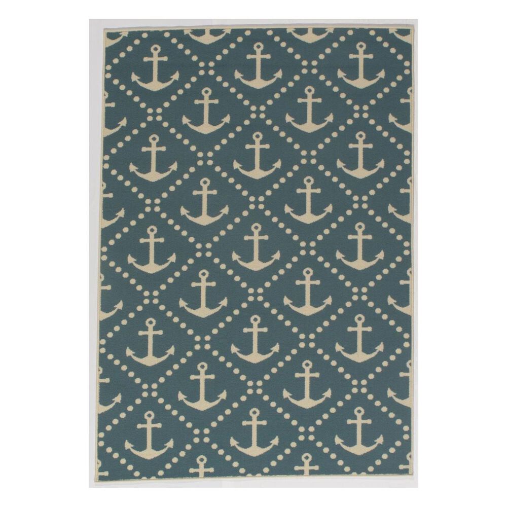 Momeni Baja BAJ-16 6'7" x 9'6" Blue Area Rug, , large
