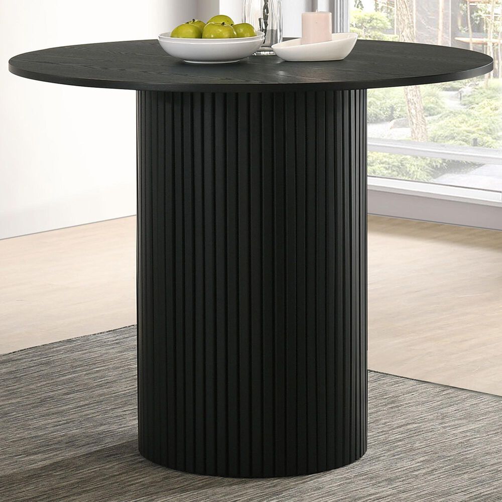 Pacific Landing Hamlyn Round Counter Height Dining Table in Black - Table Only, , large