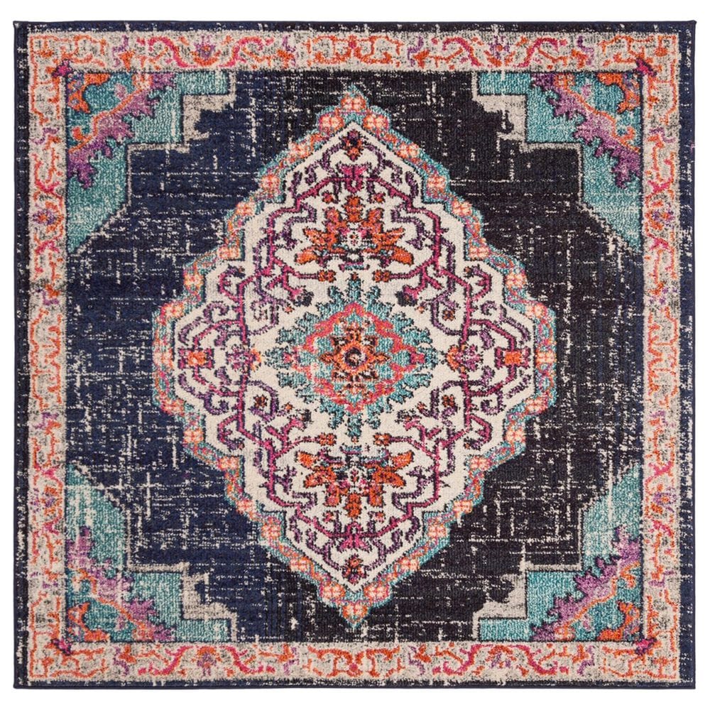 Safavieh Monaco MNC254Z 5" Square Black and Blue Area Rug, , large