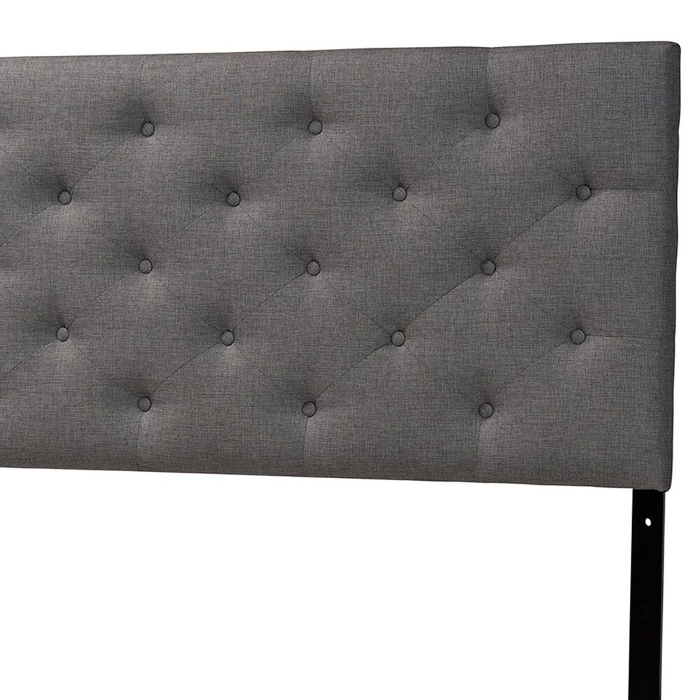 Baxton Studio Viviana Full Upholstered Headboard in Grey, , large