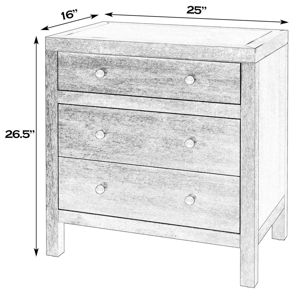 Butler Specialty Company Nora 3 Drawer Nightstand in Textured White, , large