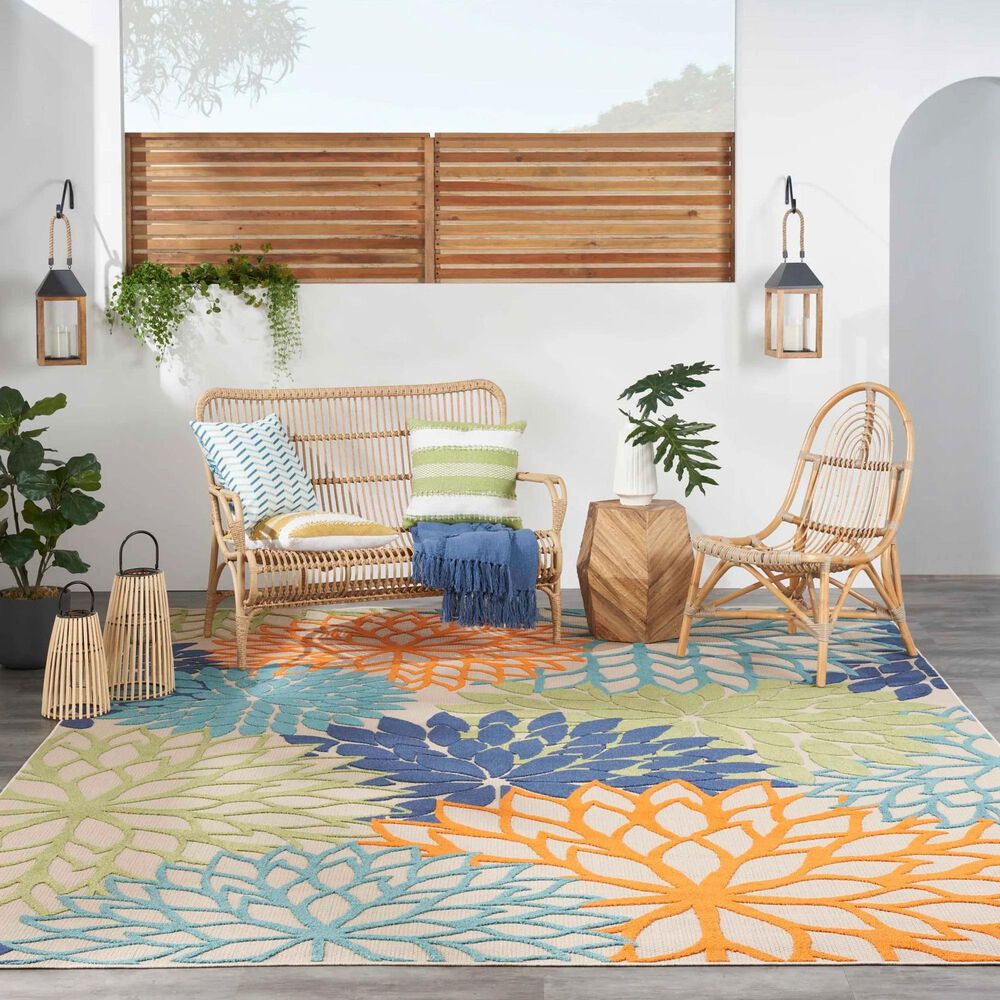 Nourison Aloha ALH05 9&#39; x 12&#39; Multicolor Indoor/Outdoor Area Rug, , large