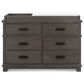 Delta Children Asher 6-Drawer Dresser with Changing Top in Rustic Grey, , large