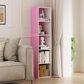 HOMLUX 5-Tier Cube Open Shelf Storage Organizer Bookcase in Pink and White, , large