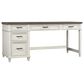 Riva Ridge Caraway Single Pedestal Desk in Aged Ivory and Brown, , large