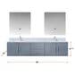 Lexora Home Geneva 80" Double Bathroom Vanity in Dark Grey with 2 cm White Carrara Marble Top and Rectangular Sinks, , large