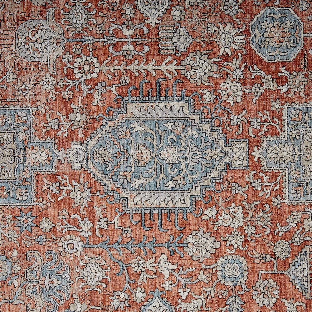 Feizy Marquette 3761F 2&#39;8&quot; x 8&#39; Rust and Blue Runner, , large