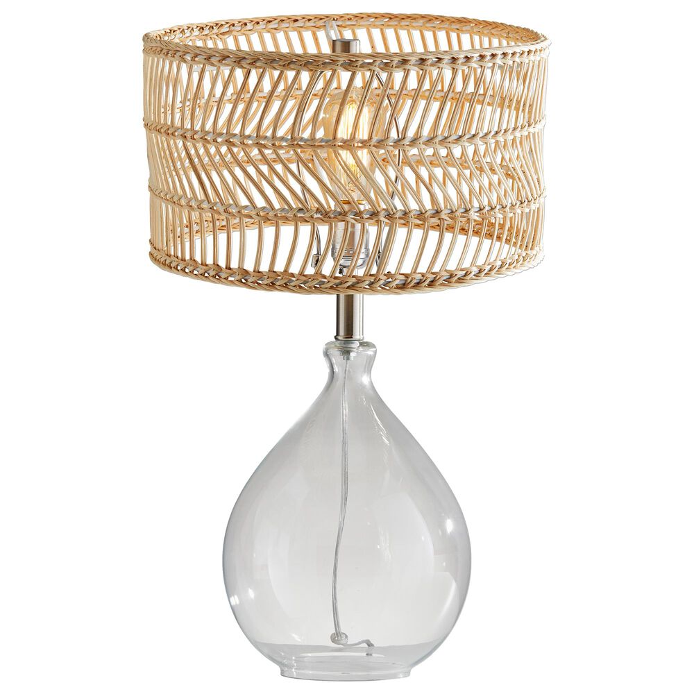Adesso Cuba Table Lamp in Glass and Brushed Steel, , large