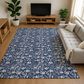 Dalyn Rug Company Soft Essentials Floral Navy 9" x 12" Indoor/Outdoor Area Rug, , large