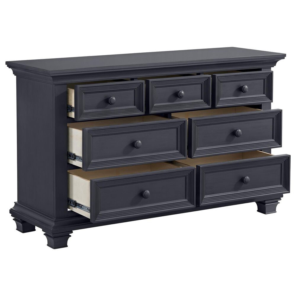 Oxford Baby Weston 2-Piece Crib and Dresser Nursery Set in Midnight Slate, , large