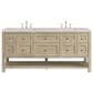 James Martin Vanities Breckenridge 72" Double Vanity in Whitewashed Oak with 3 cm Eternal Jasmine Pearl Quartz Top, , large