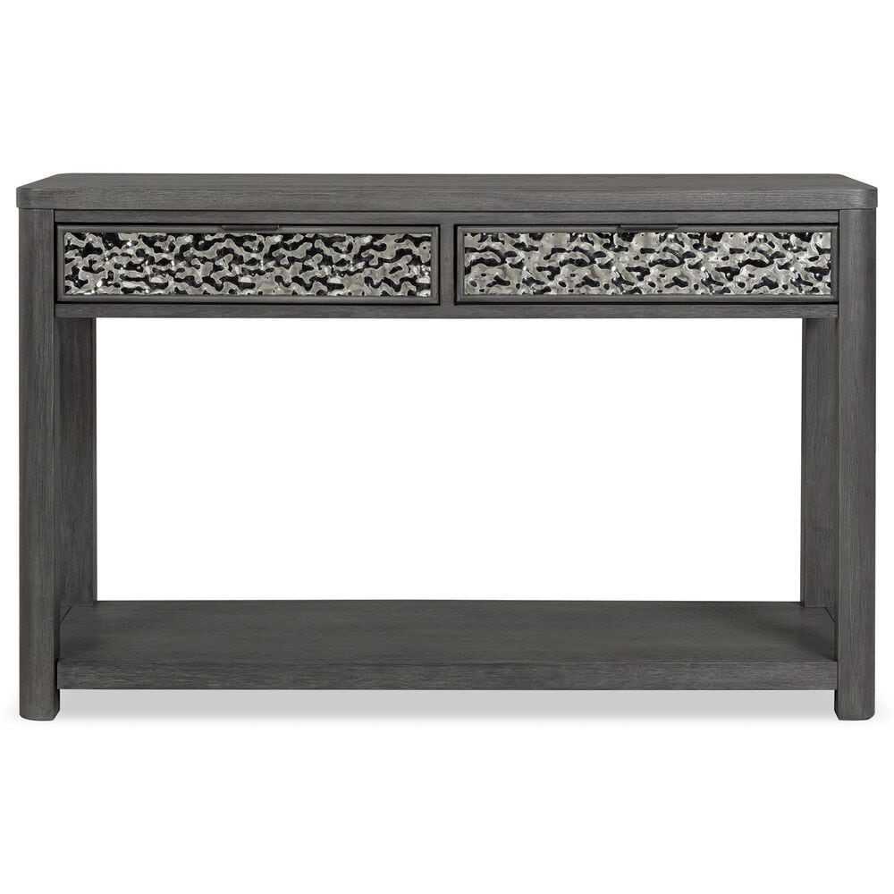 Furniture of America Piez Sofa Table in Ash Gray and Stainless Steel, , large