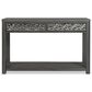 Furniture of America Piez Sofa Table in Ash Gray and Stainless Steel, , large