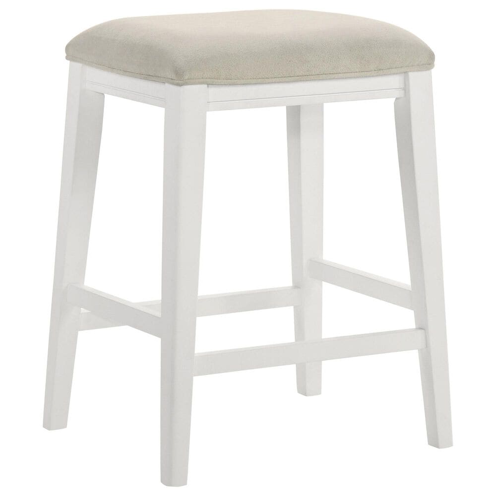 Armen Living Jane Counter Height Stool in White, , large
