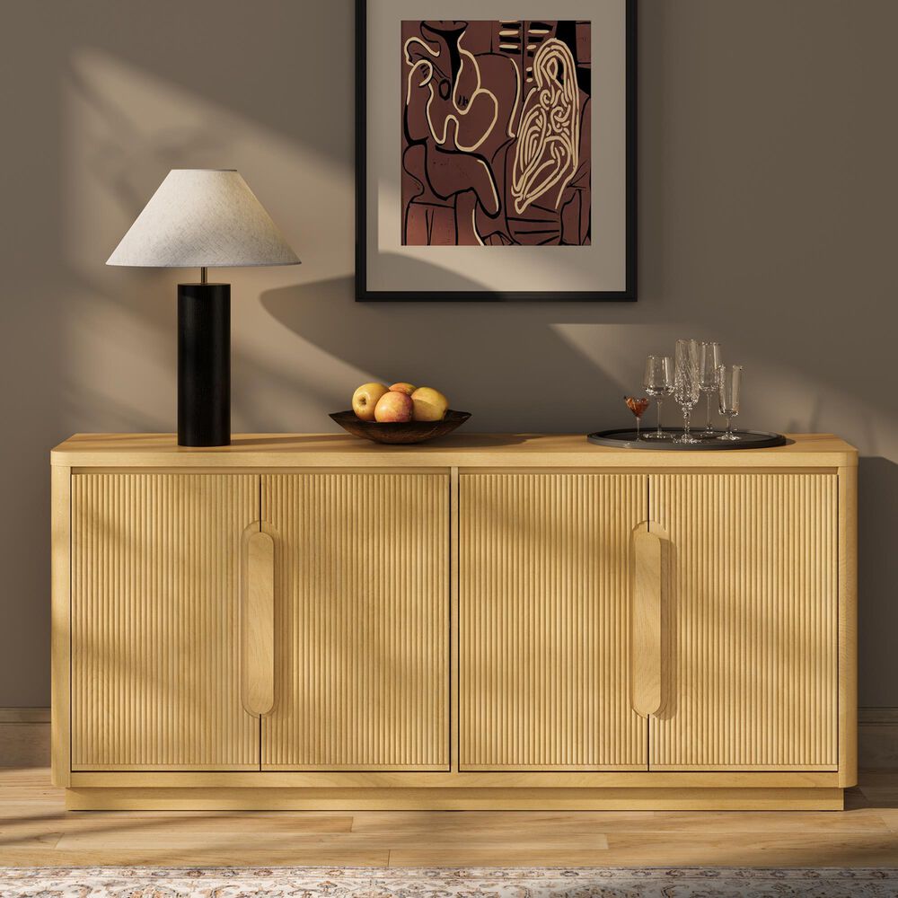 HOMLUX 70" Modern Storage TV Stand in Walnut, , large