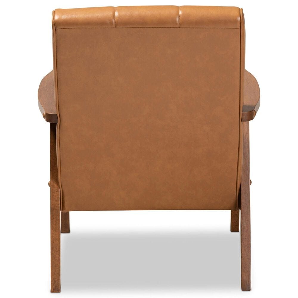 Baxton Studio Nikko Lounge Chair in Tan, , large