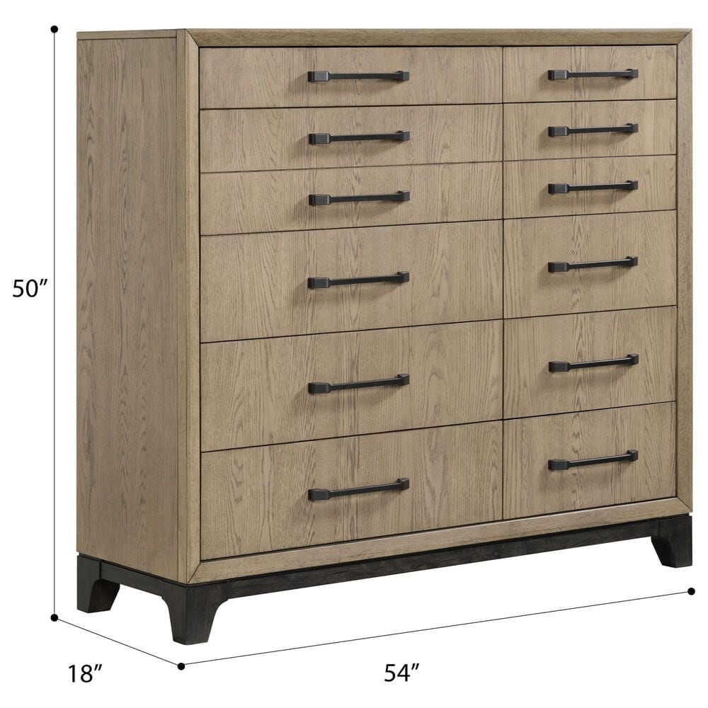 Emerald Home Furnishings Sutton Place 12-Drawer Master Chest in Caramel and Cocoa Brown, , large