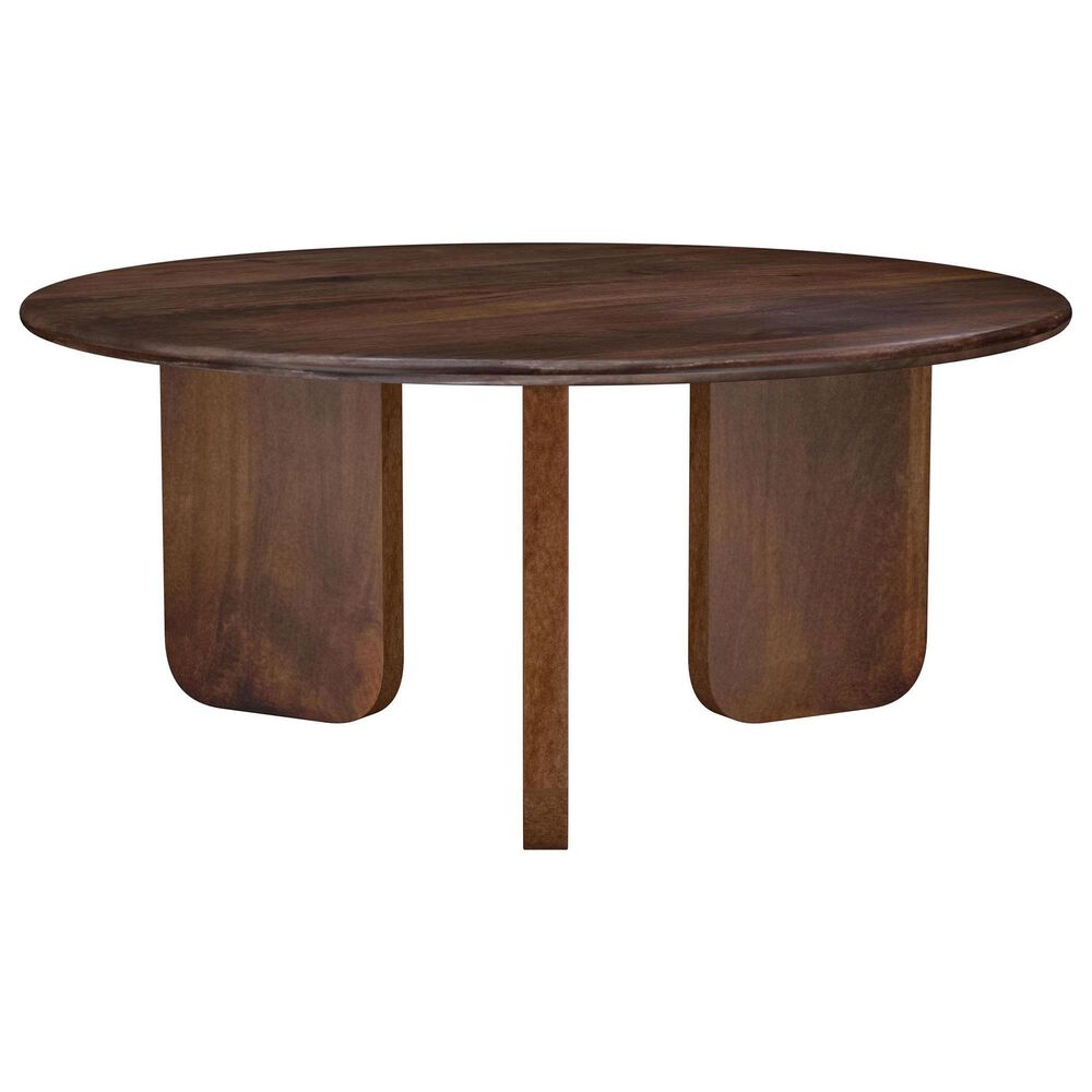 Pacific Landing Dale Round Coffee Table in Brown, , large